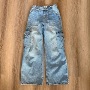 Cotton On Light Blue Flare Cargo Jeans
